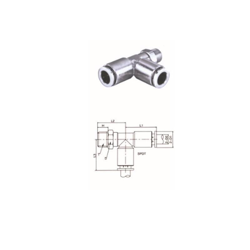 Rt-tee side threaded metal joint (all copper plated nickel)